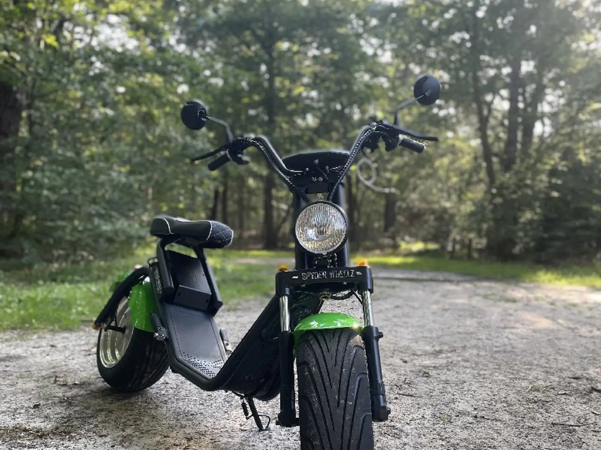 E-chopper on a forest path near Giethoorn