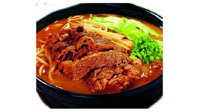 Bowl of noodle soup at A Niu