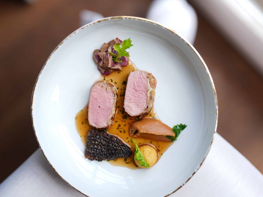Dish from De Lindenhof on a white plate