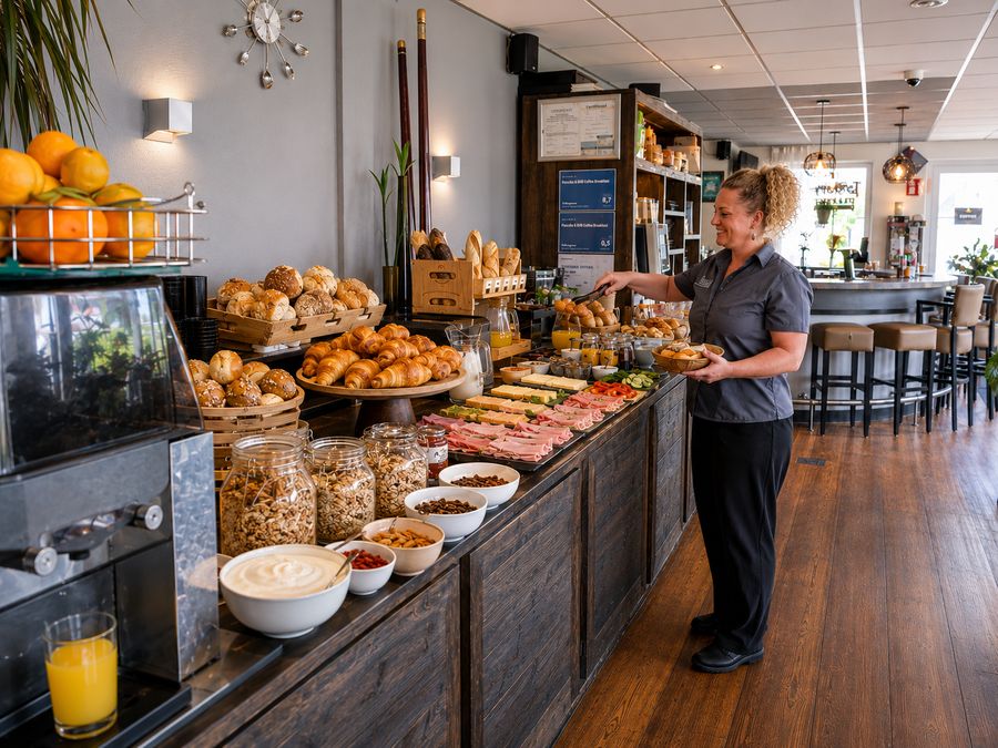 Breakfast buffet in the restaurant of D'Olde Smidse