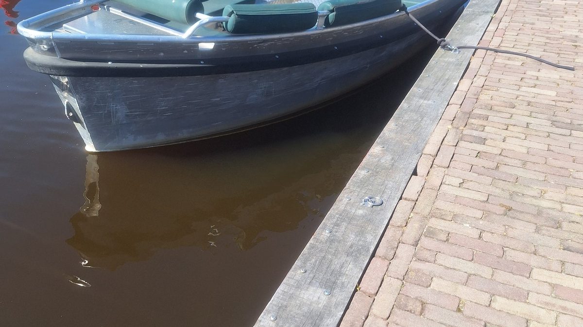 Mietboot mit grünen Kissen von Haven133 am Kai in Giethoorn